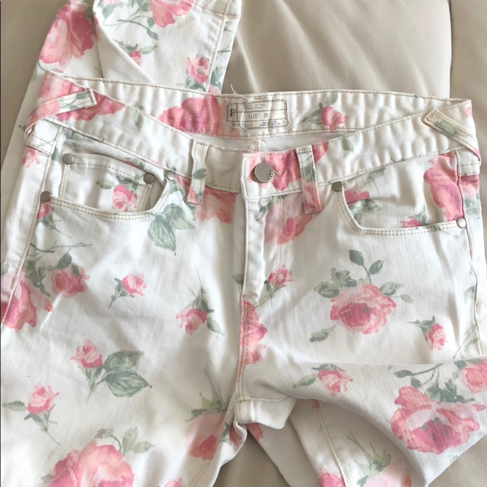 Free people floral skinny jeans